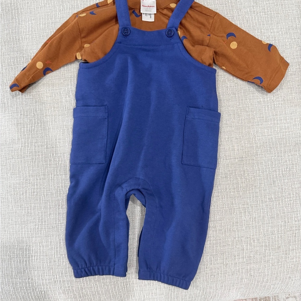 Blue Hanna Anderson baby Overalls